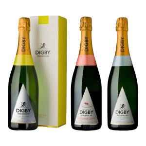 The Digby Core Collection: bottles of 2014 Vintage Reserve Brut, Leander Pink Non Vintage Brut and Non Vintage Brut.