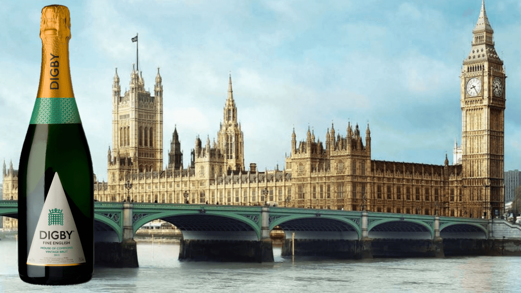 Digby House of Commons English Sparkling in front of Westminster