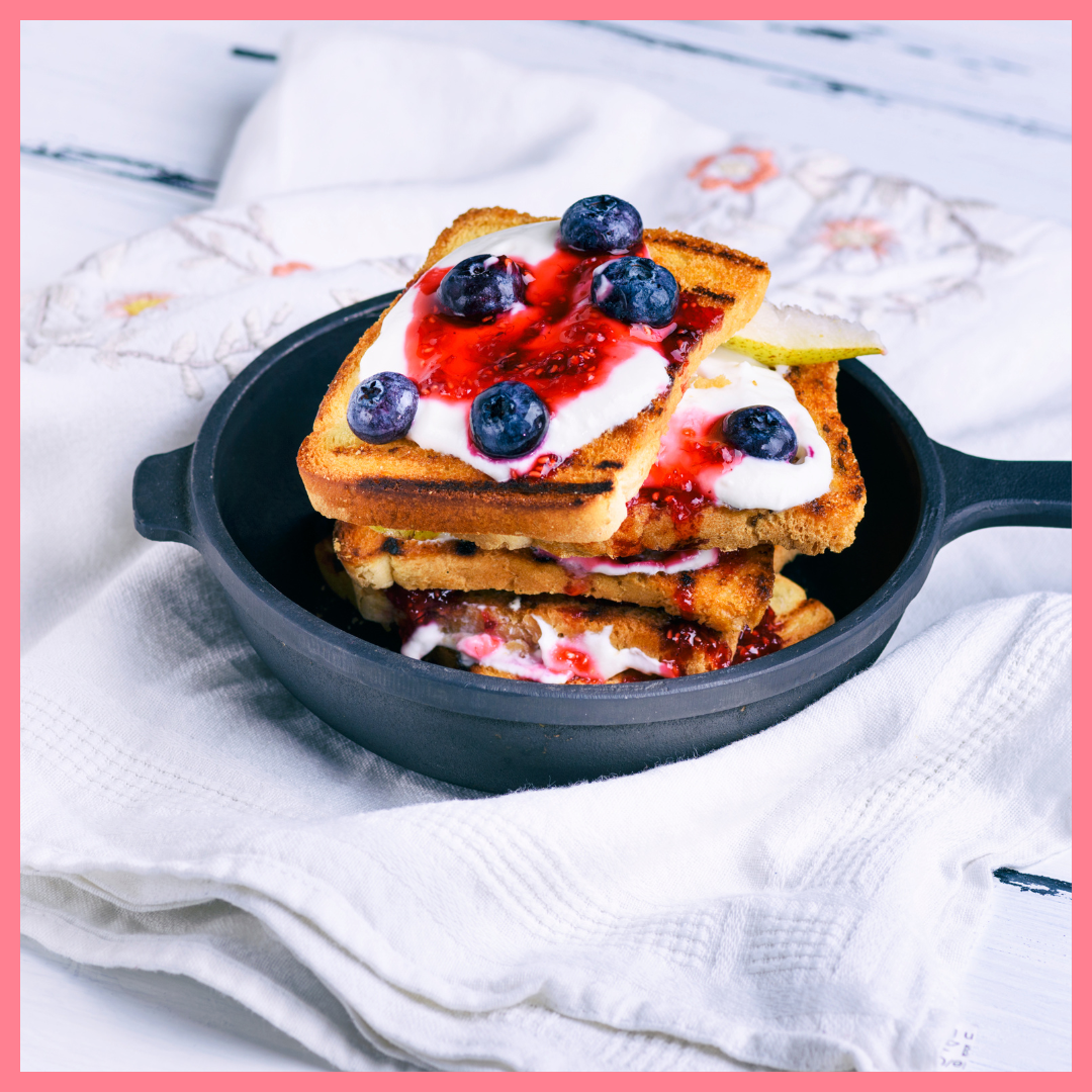 French toast with cream and berries